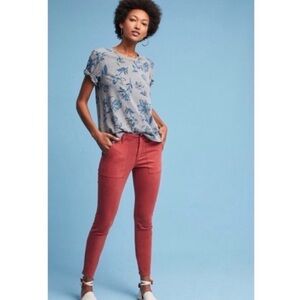 ANTHROPOLOGIE Hei Hei Slim Cargo Trouser Pants in Rust - 31